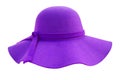 Purple woman hat isolated on white background Royalty Free Stock Photo