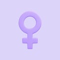 Purple woman symbol isolated on purple background