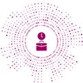 Purple Work time icon isolated on white background. Office worker. Working hours. Business briefcase. Abstract circle Royalty Free Stock Photo