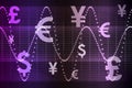 Purple World Currencies Business Abstract Royalty Free Stock Photo
