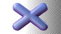 Purple X mark cross icon close cancel delete error symbol math png transparent image Generative AI
