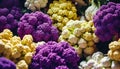 Purple and yellow cauliflowers, ai