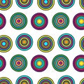 Purple, yellow and green circles seamless vector pattern Royalty Free Stock Photo