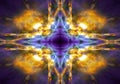 Purple and yellow kaleidoscope star Royalty Free Stock Photo