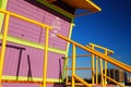 Purple and yellow lifeguard station, Miami Beach