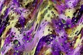 Purple and yellow paint strokes are arranged in wavy patterns on the background. Abstract light texture. Imitation of watercolor Royalty Free Stock Photo