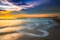 Purple Yellow Sunset Sky Fort De Soto Gulf Pier Tierra Verde, F Royalty Free Stock Photo