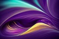 Purple, yellow and teal Halloween swirl abstract 3D illustration background.