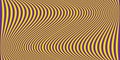 Purple and yellow wavy stripes banner. Psychedelic Colorful lines. Abstract pattern. Texture with wavy stripy curves. Optical art