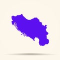 Purple Yugoslavia Map Illustration.