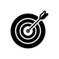 Black solid icon for Purpose, objective and aim