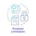 Purpose limitation blue gradient concept icon Royalty Free Stock Photo