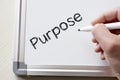 Purpose written on whiteboard Royalty Free Stock Photo