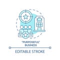 Purposeful business turquoise concept icon