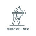 Purposefulness vector line icon, linear concept, outline sign, symbol Royalty Free Stock Photo