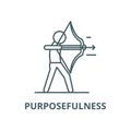 Purposefulness vector line icon, linear concept, outline sign, symbol