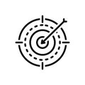 Black line icon for Purposes, motive and objectives