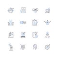 Purposes line icons collection. Intention, Mission, Objectives, Goals, Plans, Aims, Directions vector and linear