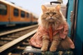 Purr fect vacation Cat travel concept brings humor and amusement