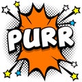 purr Pop art comic speech bubbles book sound effects