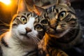 Purrfect Pair: Cats Capture Moments. Royalty Free Stock Photo