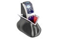 Purse with ATM machine inside, 3D rendering Royalty Free Stock Photo