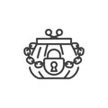 Purse chain padlock line icon