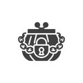 Purse chain padlock vector icon