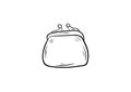Purse doodle icon vector with
