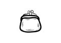 Purse doodle icon vector with