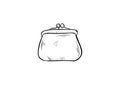 Purse doodle icon vector with