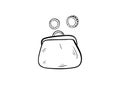 Purse doodle icon vector with