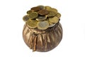 Purse with euro coins Royalty Free Stock Photo
