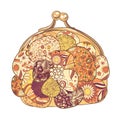 Purse with floral patterns