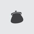 Purse icon in a flat design in black color. Vector illustration eps10 Royalty Free Stock Photo