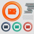 Purse icon on the red, blue, green, orange buttons for your website and design with space text. Royalty Free Stock Photo