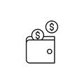 purse, money, dollar line icon. Elements of black friday and sales icon. Premium quality graphic design icon. Can be used for web Royalty Free Stock Photo