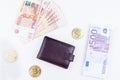 Purse with money Royalty Free Stock Photo
