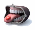 Purse with open mouth, tongue out and heart over