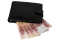 Purse with Russian rubles Royalty Free Stock Photo