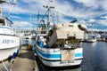 Purse seiners moored at fisherman`s terminal in Seattle Washington.