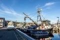 Purse seiners moored at fisherman`s terminal in Seattle Washington.