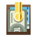 Purse wallet vector icon