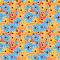 Purslane, portulaca. Seamless pattern texture of flowers. Floral