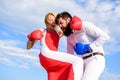 Pursue course of self defence. Attack is best defence. Defend your opinion in confrontation. Man and woman fight boxing