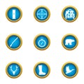 Pursue icons set, flat style Royalty Free Stock Photo