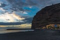 Purto de Tazacorte beach and town at sunset in La Palma Royalty Free Stock Photo