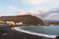 Purto de Tazacorte beach and town at sunset in La Palma Royalty Free Stock Photo