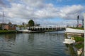 Purton Lower Bridge on the Gloucester and Sharpness Canal with a white swan