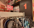 SALE in the Shoe shop- leather shoes, on display in a department store